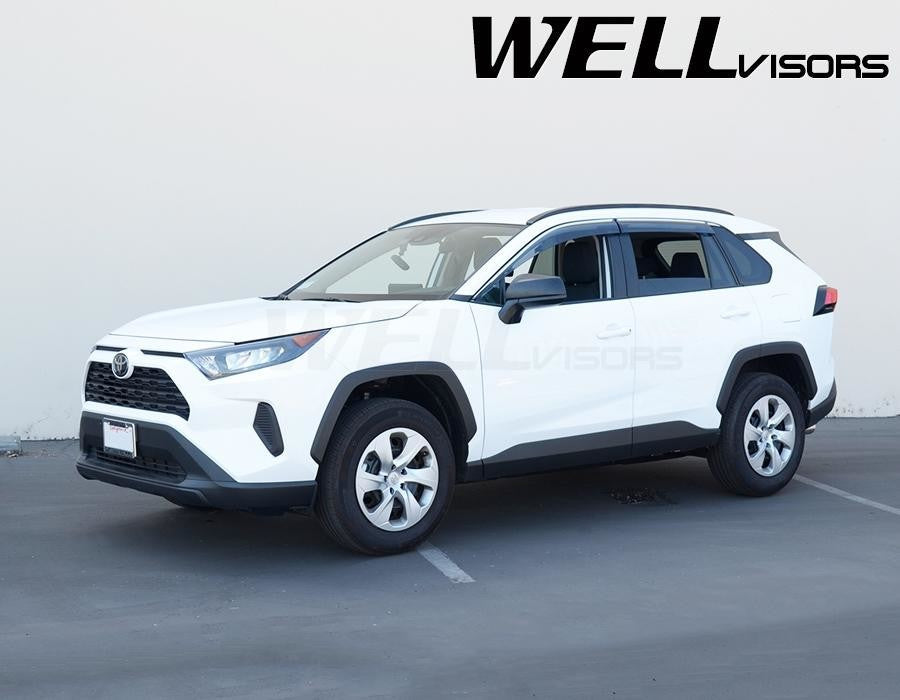 2019+ Toyota Rav4 Taped-on Window Deflectors | Chrome Trim